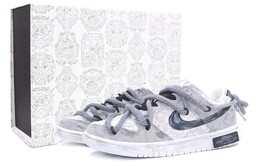 Кроссовки Nike Dunk Skateboarding Shoes Women's Low-top Gray/Black, серый/черный dj9955-100(team25-雨墨林间s-box) | gray/black