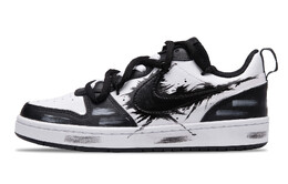 Кроссовки Nike Court Borough Skateboard Shoes Women's Low-Top White bq5448-115(team282-女款泼墨毒液) | black