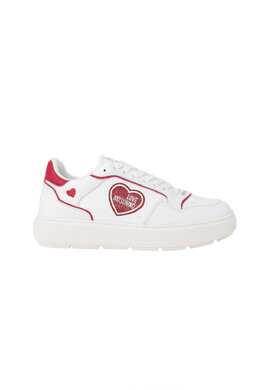 Кроссовки женские Love Moschino с сердцем, бело-красный 91109 | red