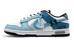 Кроссовки Nike Dunk Skateboard Shoes Women's Low-Top White Blue cw1590-100(team131-别找我麻烦1)
