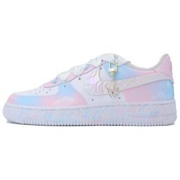 Кроссовки для скейтбординга Air Force 1 женские с низким верхом, белый/синий/розовый Nike dd8959-100(team335-梦游仙境 | pink/blue
