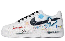 Женские кроссовки для скейтбординга Nike Air Force 1, White Color dh2920-111(team拾柒-女款喷漆态度板鞋白彩) | white color
