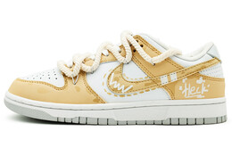 Кроссовки Nike Dunk Skateboarding Shoes Unisex Low-top Yellow/White, цвет Apricot dv0831-101(team131-谁动了我的奶酪) | apricot