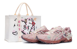 Кроссовки женские Gel-Kahana 8 с низким верхом, белые Asics 1012a978-103(team80-粉芭蕾s-box) | chalk white
