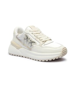 Кроссовки женские Pinko кожаные с аппликацией, белый pi252w000028b340035 | bianco