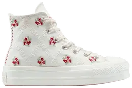 Кроссовки Converse Wmns Chuck Taylor All Star Lift Platform High 'Cross Stitch Roses', белый a13659c | cross stitch roses