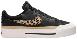 Кроссовки Nike Wmns Court Legacy Lift 'Leopard Print Swoosh', черный hf9548 001 | leopard print swoosh
