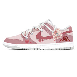 Кроссовки Nike Dunk Skateboard Shoes Unisex Low-Top Pink, белый dd1391-103(team496-粉色玫瑰) | white