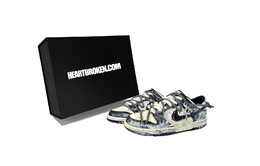 Кроссовки Nike Dunk Skateboarding Shoes Women's Low-top Grey/black/white, черный/белый/серый cw1590-100(team45-上帝之眼礼盒款) | black/white/gray