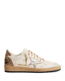 Женские низкие кеды с блестками Ball Star Golden Goose, цвет Tan/Beige 4818762 | tan/silver