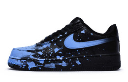 Кроссовки Nike Air Force 1 Skateboarding Shoes Unisex Low-top Blue, черный/синий cw2288-001(team80-疯狂涂鸦蓝s-box) | black/blue