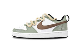 Кроссовки Nike Court Borough Skateboard Shoes Women's Low-Top White, зеленый bq5448-115(team459-女款森缘) | green/white