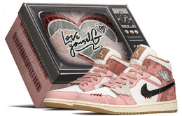Баскетбольные кроссовки Air 1 Vintage женские, среднего размера, черный/розовый Jordan bq6472-103(teama-小兰花s-box) | pink/black