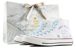 1970-е годы Кеды унисекс с высоким берцем розового/синего цвета Converse 162056c（team168-监护人s-box） | white