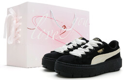 Кроссовки Puma Platform Skateboarding Shoes Women's Low-top Black/yellow, светло-желтый 372613-01（team277-奶黄泡芙s-box） | light yellow