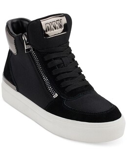 Женские высокие кеды Cindell на шнуровке и молнии Dkny, черный 16317257 | black/ dark gunmetal