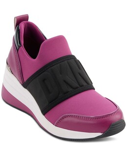 Женские кроссовки Kamryn на танкетке без шнуровки с логотипом Dkny, красный 16317277 | berry/ black