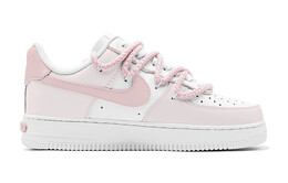 Кроссовки Nike Air Force 1 Skateboard Shoes Women's Low-Top White, белый dh2920-111(teams-粉白爱心麻绳s-box) | pink