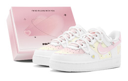 Кроссовки Nike Air Force 1 Skateboarding Shoes Women's Low-top Yellow, розовый dh2920-111(teams-爱心星星s-box) | pink/yellow