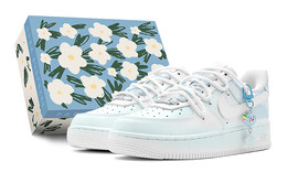 Кроссовки Nike Air Force 1 Skateboarding Shoes Women's Low-top White, голубой dh2920-111(teams-晴空白云女s-box) | sky blue