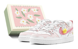 Кроссовки для скейтборда Court Borough женские, низкие, желтый Nike bq5448-100(teams-幸运星s-box) | pink