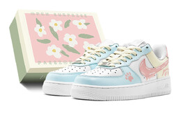Кроссовки для скейтбординга Air Force 1 женские низкие, синий, желтый Nike dh2920-111(teams-夏日多巴胺女s-box) | pink