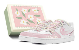 Женские кроссовки для скейтбординга Nike Court Borough Low, 	 Pink bq5448-100(teams-初恋粉色系s-box) | 	 pink