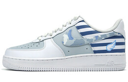 Кроссовки для скейтбординга Air Force 1 женские, низкие, серые/белые/синие Nike 315115-112(team r-女款喷涂手绘空海军)