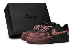 Кроссовки Air Force 1 для скейтбординга, унисекс, низкие, телесно-розовый Nike, цвет Black meat powder cw2288-001(team80-披荆斩棘肉粉s-box） | black meat powder