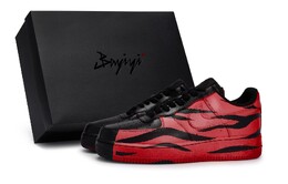 Кроссовки Air Force 1 для скейтборда, унисекс, низкие, красный Nike cw2288-001(team80-男女款风起红s-box） | black/red