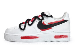 Кроссовки для скейтбординга Air Force 1 женские с низким верхом, черный/красный Nike dh2920-111(team80-女卷青空红s-box) | white/black/red