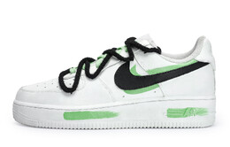 Кроссовки для скейтборда Air Force 1 женские с низким верхом, черный/зеленый Nike dh2920-111(team80-女款卷青空绿s-box) | white/black/green