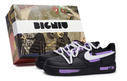 Кроссовки Nike Air Force 1 Skateboarding Shoes Unisex Low-top White/purple, красный cw2288-001(team80-男女明月斜紫s-box) | white/bright concord/true red/black