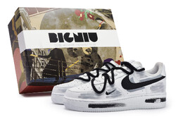 Кроссовки Nike Air Force 1 Skateboarding Shoes Unisex Low-top Black/Gray, белый/черный cw2288-111(team80-男女外骨骼灰s-box) | white/black/gray