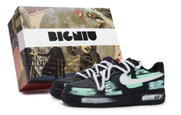 Кроссовки Nike Air Force 1 Skateboarding Shoes Unisex Low-top Cyan, черный cw2288-001(team80-男女款脊骨青s-box) | black/volt/anthracite/smoke gray