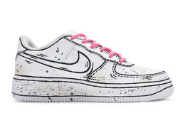 Кроссовки Nike Air Force 1 Skateboarding Shoes Women's Low-top Black/pink, розовый dh2920-111(team80-女款炼狱鬼斩s-box) | dark obsidian/fierce pink/white