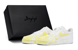 Кроссовки Nike Air Force 1 Skateboarding Shoes Women's Low-top Yellow/White, цвет White/Varsity Maize dh2920-111(team80-女款油画现场s-box) | white/varsity maize