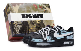 Кроссовки Nike Air Force 1 Skateboarding Shoes Unisex Low-top Blue, черный/синий cw2288-001(team80-男女款脊骨蓝s-box) | black/blue