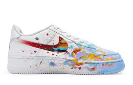 Кроссовки для скейтбординга Air Force 1 женские с низким верхом, белый/синий/красный Nike dh2920-111(team80-女款解忧现场s-box) | white/blue/red