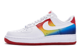 Кроссовки для скейтбординга Air Force 1 женские с низким верхом, белые/красные/желтые/синие Nike dh2920-111(team80-女款彩云之门)