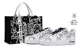 Кроссовки Nike Air Force 1 Skateboard Shoes Women's Low-Top Black White dh2920-111(team80-女款猫猫乐园s-box) | black/white