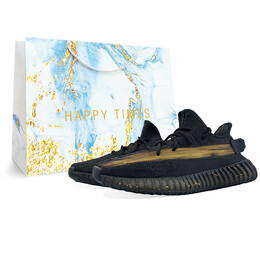 Кроссовки Adidas Yeezy Boost 350 V2 Lifestyle Shoes Unisex Low-top Gold/black, черный hq4540(team372-鎏金岁月s-box) | black