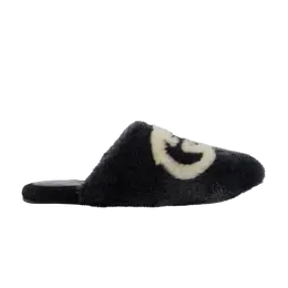 Кроссовки Gucci Wmns Faux-Fur Slipper 'Interlocking G - Black White', черный 719847 aaaul 1020 | interlocking g - black white