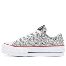 Кроссовки chiara ferragni x chuck taylor all star lift ox 'silver red' Converse, серебряный 563833c | silver/white