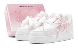 Кроссовки Nike Air Force 1 Skateboarding Shoes Women's Low-top Silver/Pink, розовый dh2920-111(teams-粉色幸运心s-box) | silver/pink