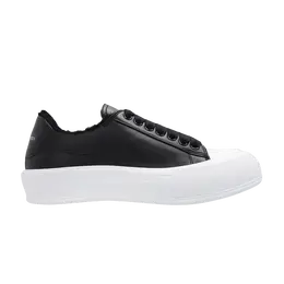 Кроссовки Alexander McQueen Wmns Deck Lace-Up Plimsoll 'Black White Shearling', черный 685683 wiabl 1070 | black white shearling