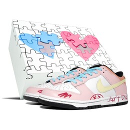 Кроссовки Nike Dunk Skateboarding Shoes Women's Low-top Yellow/blue, белый cw1590-100(team113-情迷爱海s-box) | white