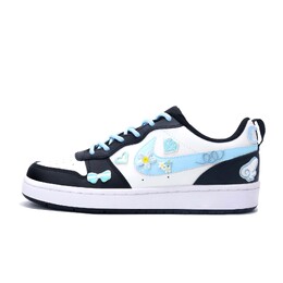 Кроссовки Nike Court Borough 2 Skateboarding Shoes Women's Low-top Black/white/blue/pink, синий bq5448-115(team390-粉蓝绣绣） | blue, white, pink, black
