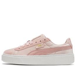 Кроссовки platform velvet pink/white low casual board shoes Puma, розовый 373935-02 | pink/blue
