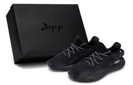 Кроссовки Adidas Yeezy Boost 350 V2 Lifestyle Shoes Unisex Low-top White, черный/белый hq4540(team80-男女同款誓言玫瑰s-box) | black/white